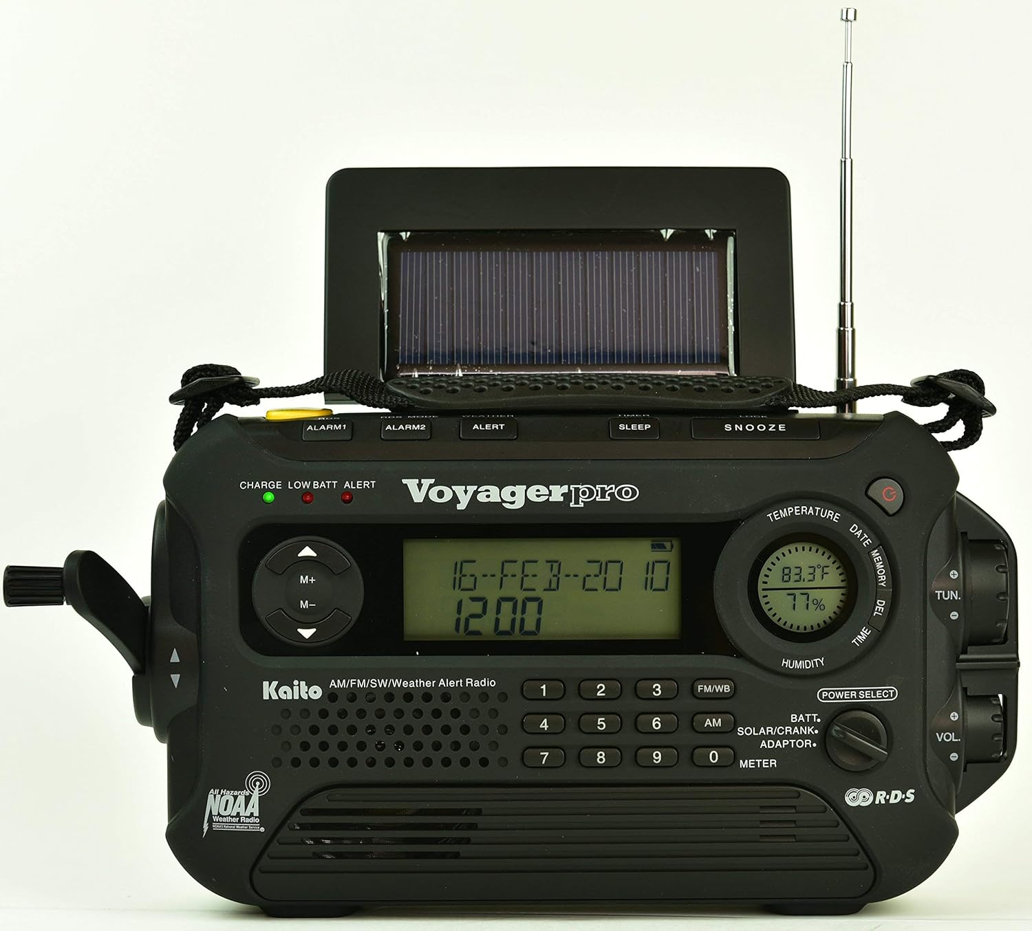Kaito KA600L 5-Way Solar, Dynamo Crank,Flashlight and Reading Lamp, Digital Radio (Black)
