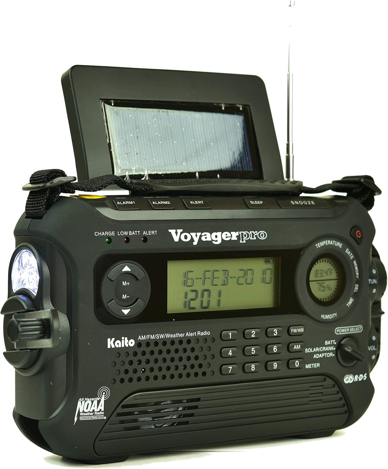 Kaito KA600L 5-Way Solar, Dynamo Crank,Flashlight and Reading Lamp, Digital Radio (Black)
