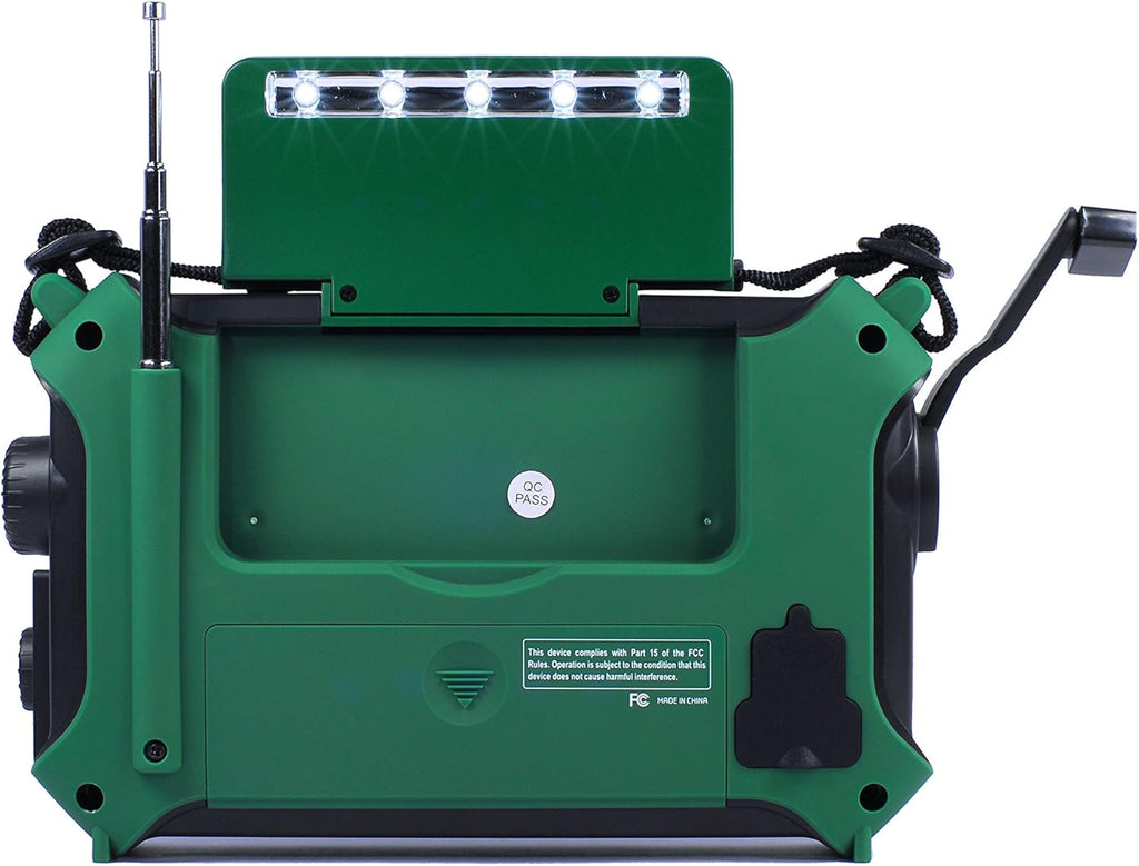 Kaito KA500 5-way Solar,Dynamo Crank,Flashlight and Reading Lamp, Green